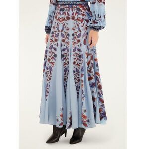 Soft Blue Marcelle Pleated Maxi Skirt